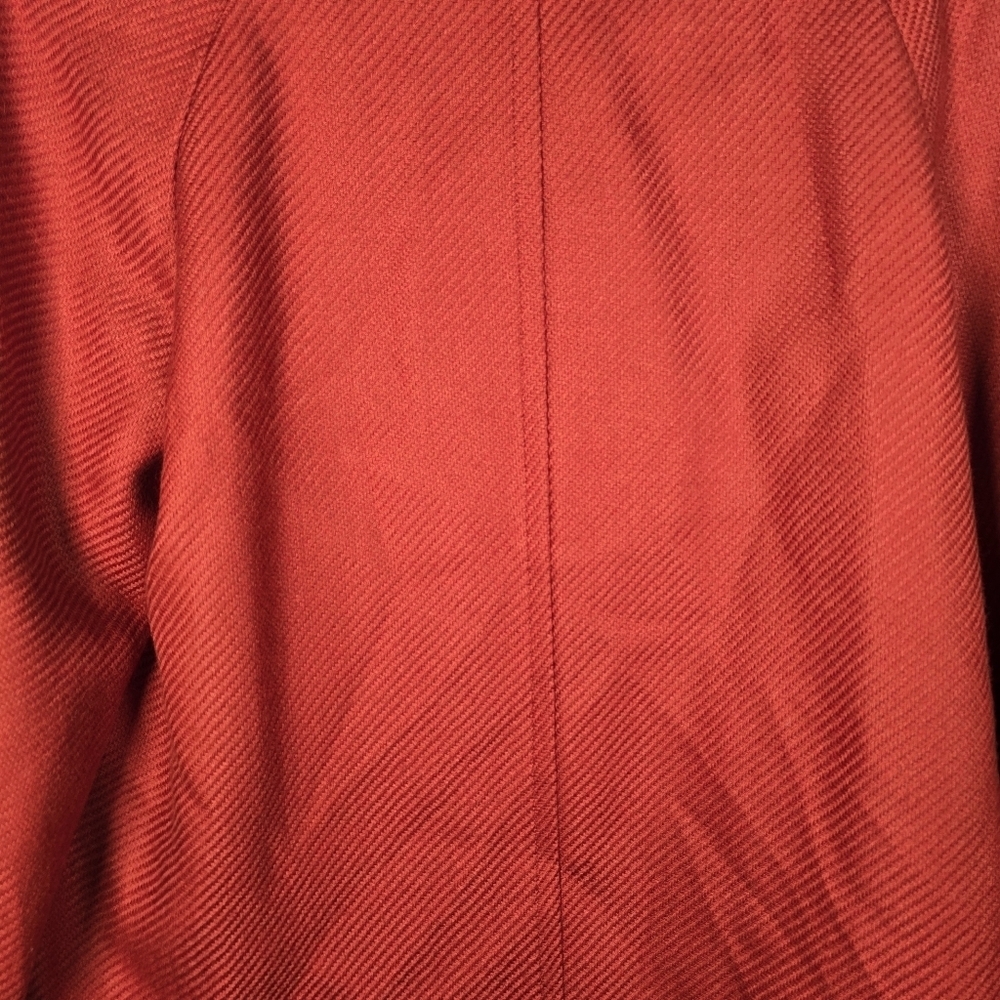 Talbots Womens Burnt Orange Wool Blend Textured Ribbed  Blazer Jacket Size 14 - Picture 11 of 13